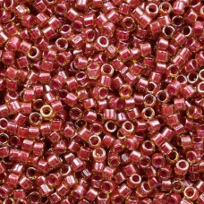 DB0283 Cranberry Lined Peridot Luster, Size 11/0 Miyuki Delica Beads, 5.2g appro...