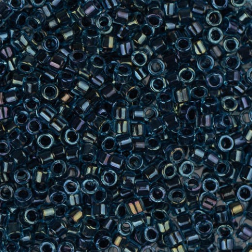 DB0286 Aqua Grey Lined-Dyed, Size 11/0 Miyuki Delica Beads, 5.2g approx.