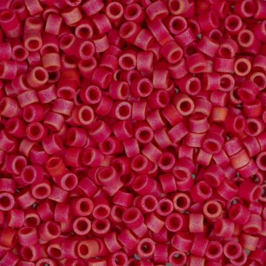 DB0362 Red Opaque Matte AB Size 11/0 Miyuki Delica Beads, 50gm bag