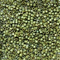 DB0372 Matte Metallic Light Yellow Green, Size 11/0 Miyuki Delica Beads, 5.2g approx.