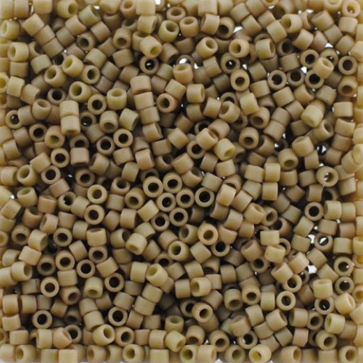 DB0390 Dark Green Khaki Opaque Matte Glazed Luster, Size 11/0 Miyuki Delica Beads, 5.2g approx.