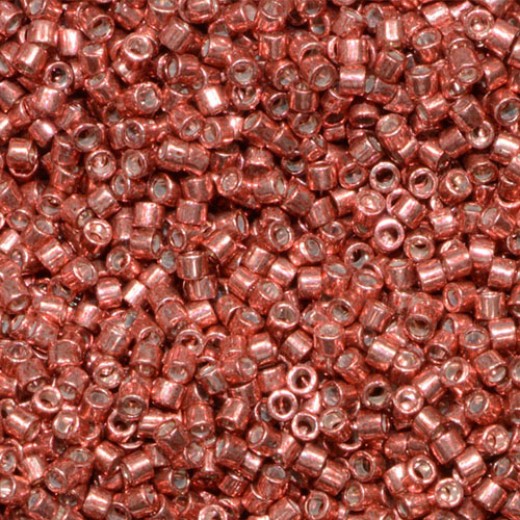 DB0423 Cranberry Red Opaque Galvanized-Dyed, Size 11/0 Miyuki Delica Beads, 5.2g approx.