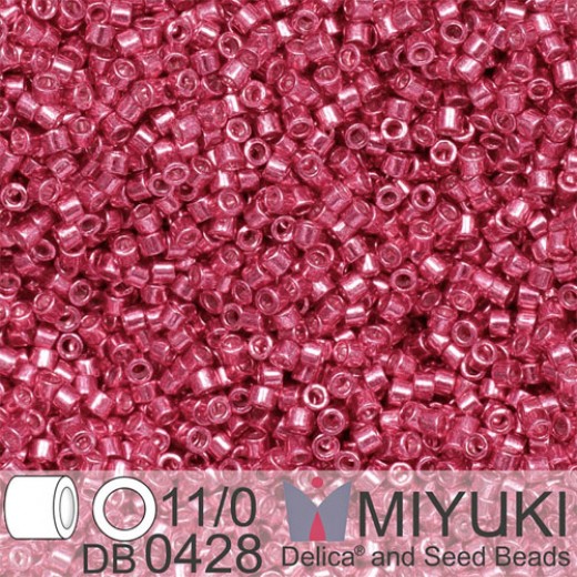 DB0428 Light Cranberry Red Opaque Galvanized-Dyed, Size 11/0 Miyuki Delica Beads, 50gm bag
