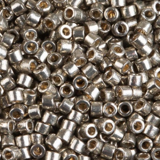 DB0436 Pewter Opaque Galvanized-Dyed, Size 11/0 Miyuki Delica Beads, 5.2g approx.