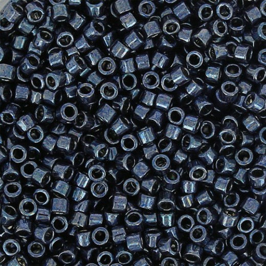 DB0453 Dark Gunmetal Opaque Nickel Plated Dyed, Size 11/0 Miyuki Delica Beads, 5.2g approx.