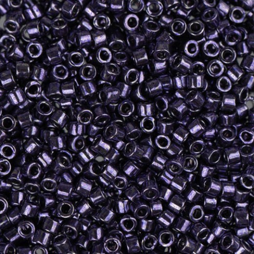 DB0464 Dark Purple Opaque Nickel Plated Dyed, Size 11/0 Miyuki Delica Beads, 50gm bag