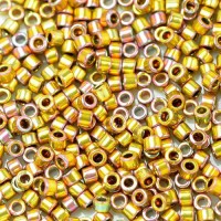 DB0501 24K Gold Opaque AB Plated, Size 11/0 Miyuki Delica Beads, 3.3g approx.