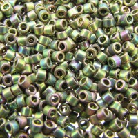DB0508 24K Gold Green AB Plated, Size 11/0 Miyuki Delica Beads, 3.3g approx.