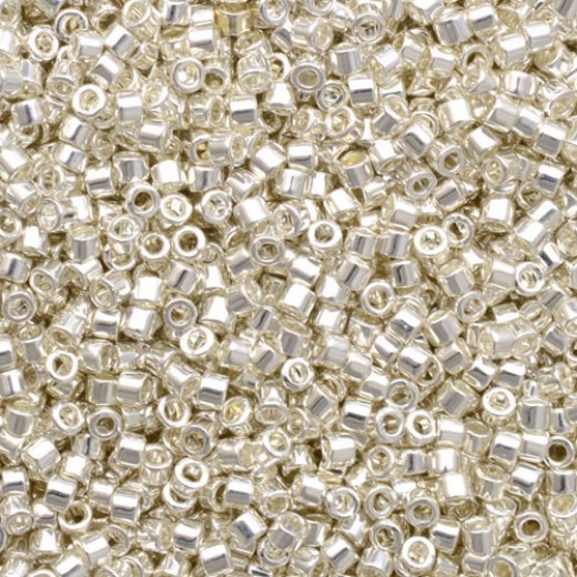 DB0551 Silver Plated, Size 11/0 Miyuki Delica Beads, 3.3g approx.