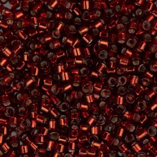 DB0603 Ruby Red Silver Lined-Dyed, Size 11/0 Miyuki Delica Beads, 5.2g approx.