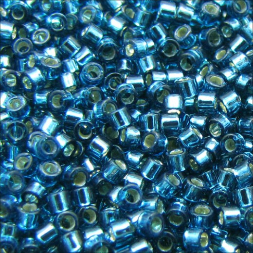 DBM0608 Silver Lined Blue Zircon 10/0  Miyuki Delica Beads Bead - colour 0608, 5.2gm bag
