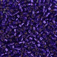 DB0610 Dark Violet Silver Lined-Dyed, Size 11/0 Miyuki Delica Beads, 5.2g approx...