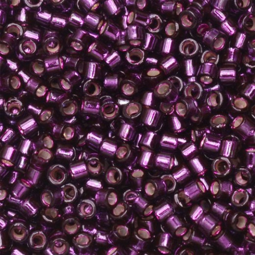 DB0611 Wine Silver Lined-Dyed, Size 11/0 Miyuki Delica Beads, 5.2g approx.