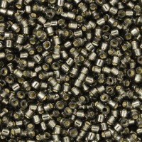 DB0613 Dark Grey Silver Lined Dyed Miyuki 11/0 Delica Beads, 5.2g approx.