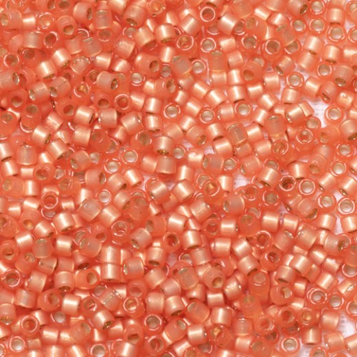DB0622 Peach Alabaster/Opal Silver Lined-Dyed, Size 11/0 Miyuki Delica Beads, 50gm bag