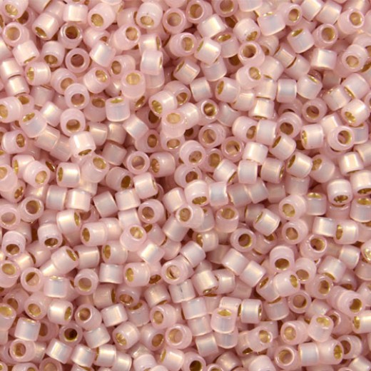 DB0624 Light Rose Alabaster/Opal Silver Lined-Dyed, Size 11/0 Miyuki Delica Beads, Colour 0624 - 5.2g approx