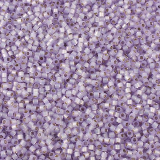 DBM0629 Lilac Alabaster/Opal Silver Lined-Dyed, Size 10/0  Miyuki Delica Beads, Colour 629 - Approx. 5.2g