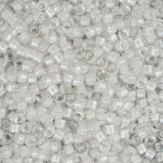 DBM0066 White AB Lined-Dyed, Size 10/0  Miyuki Delica Beads, Colour code -66 - Approx. 5.2g