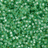 DB0691 Dyed Semi-Frosted Silver Lined Mint Green Miyuki 11/0 Delica Beads, 50 Gram Bulk Bag
