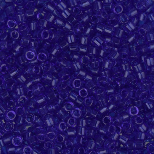 DBL0707 Transparent Cobalt size 8/0 Miyuki Delica Beads, Colour 0707, 5.2g approx.