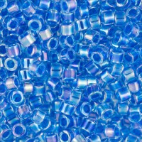 DB0077 Blue AB Lined-Dyed, Size 11/0 Miyuki Delica Beads, 5.2g approx.