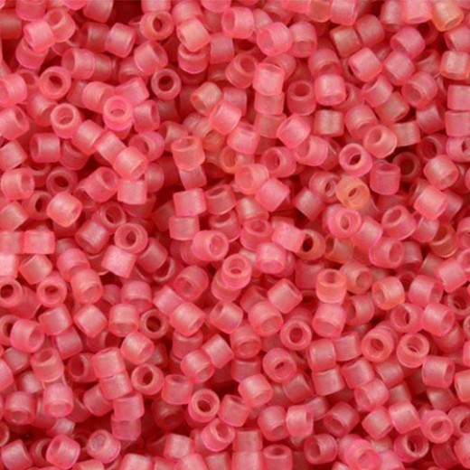 DB0778 Dyed Semi-Frosted Transparent Dark Rose Miyuki 11/0 Delica Beads, 50 Gram Bag