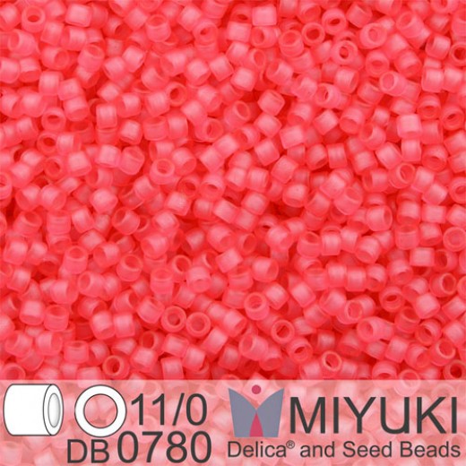 DB0780B Pink Bubble Gum Transparent Matte-Dyed, Size 11/0 Miyuki Delica Beads, 50gm bag