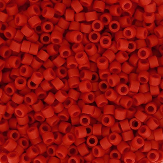 DB0796 Red Matte-Dyed, Size 11/0 Miyuki Delica Beads, 5.2g approx.