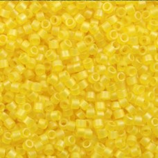 DB0854 Miyuki Delica Beads, Size 11/0,  Matted Pale Yellow AB, 50 Gram Bag