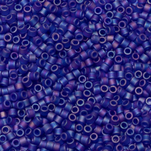 DB0864 Cobalt Transparent AB Matte, Size 11/0 Miyuki Delica Beads, 5.2 g approx.