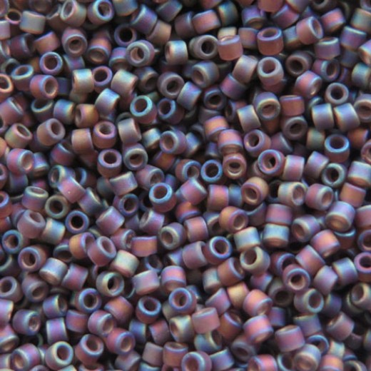 DBM0865 Brown Transparent AB Matte, Size 10/0 Miyuki Delica Beads,  Approx. 5.2g