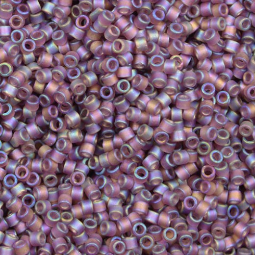 DB0869 Mauve Transparent AB Matte, Size 11/0 Miyuki Delica Beads, 5.2 g approx.