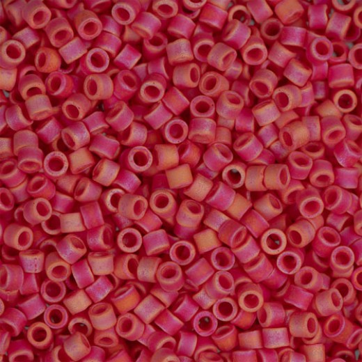 DBM0874 Red Opaque AB Matte, Size 10/0  Miyuki Delica Beads, Colour 874 - Approx. 5.2g