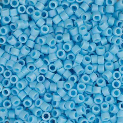 DB0879B Turquoise Blue AB Matte, Size 11/0 Miyuki Delica Beads, 50gm bag