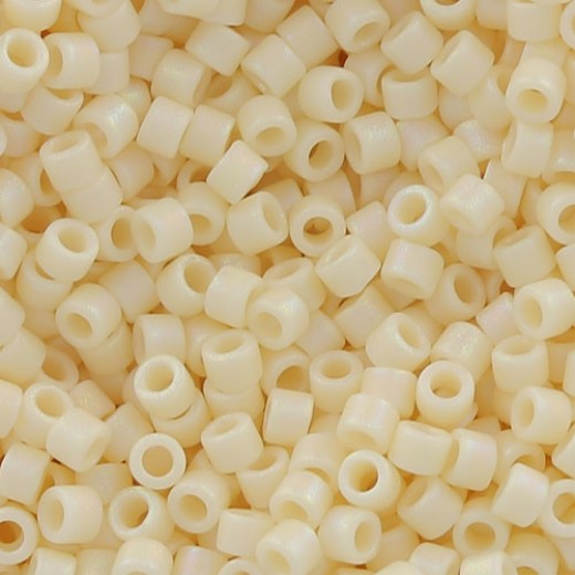 DBM0883 Cream Opaque AB Matte, Size 10/0  Miyuki Delica Beads, Colour 883 - Approx. 5.2g