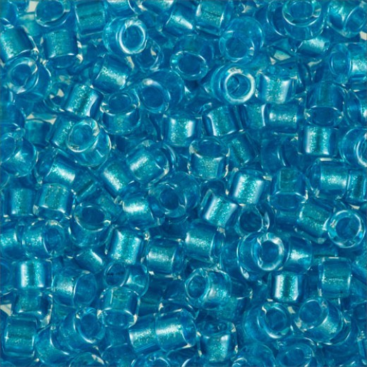 DB0905B Aqua Sparkle Crystal Lined, Size 11/0 Miyuki Delica Beads, 50gm bag