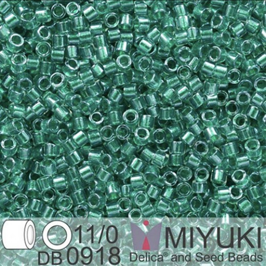 DB0918 Green Aqua Sparkle Crystal Lined, Size 11/0 Miyuki Delica Beads, 50gm bag