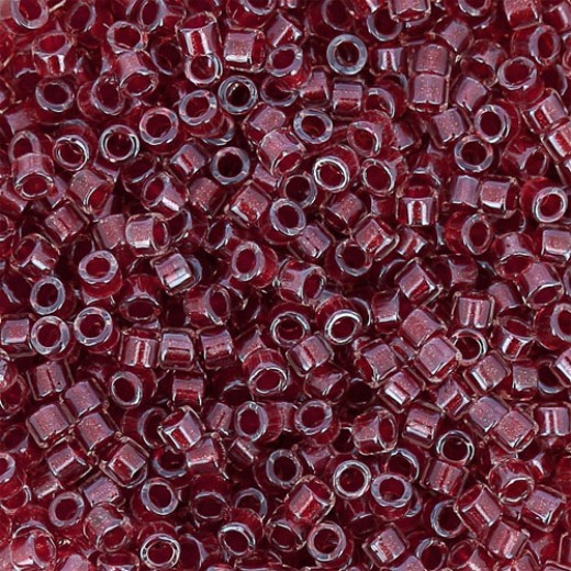 DB0924 Cranberry Red Sparkle Crystal Lined, Size 11/0 Miyuki Delica Beads, 50gm bag