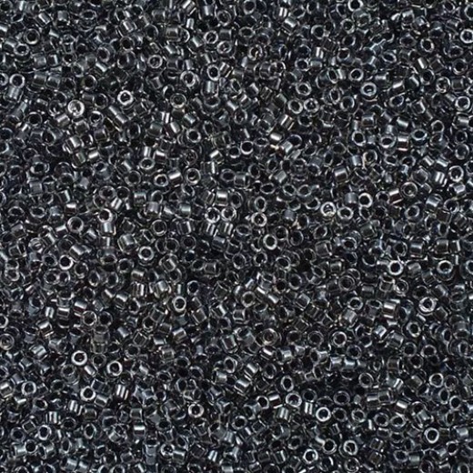 DB0925 Dark Grey Charcoal Spkle Cryst Line, Size 11/0 Miyuki Delica Beads, 50gm bag