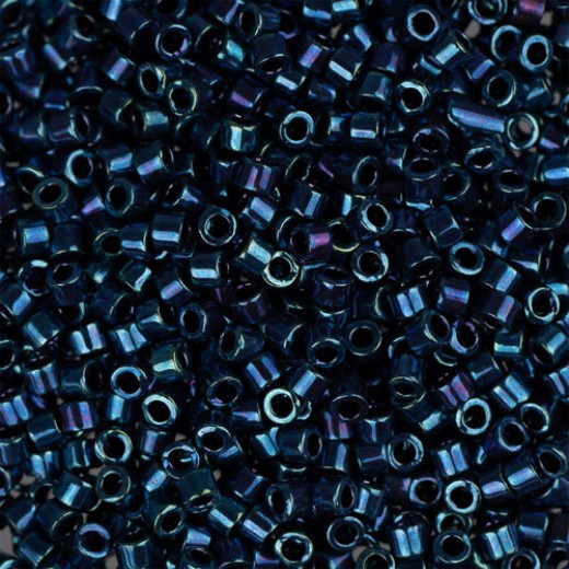 DB1005 Royal Purple AB Metallic Gold Luster, Size 11/0 Miyuki Delica Beads, 5.2g approx.