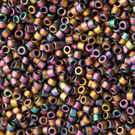 DB1056 Matted Metallic Taupe Gold Iris Miyuki 11/0 Delica Beads, 5.2g approx