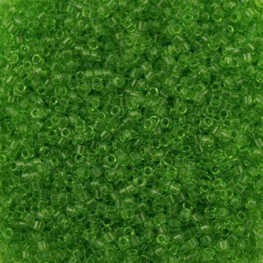 DB1106 Green Lime Transparent, Size 11/0 Miyuki Delica Beads, 50g approx.