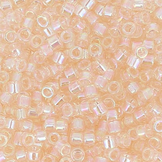 DB1243 Pink Mist Transparent AB, Size 11/0 Miyuki Delica Beads, 50g approx.