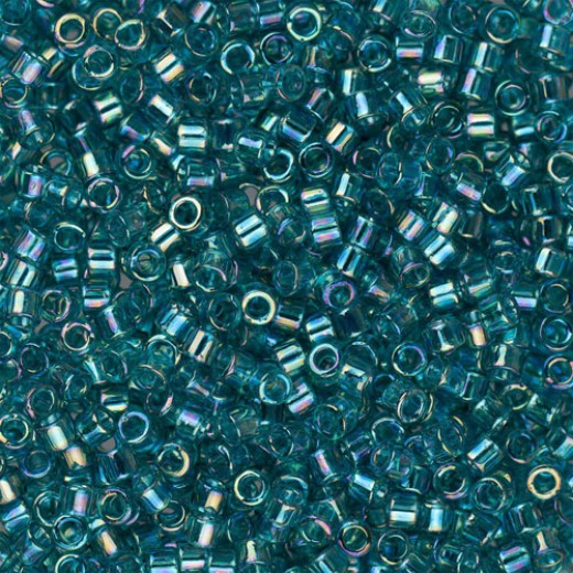 DB1248 Teal Caribbean Transparent AB, Size 11/0 Miyuki Delica Beads, 5.2g approx.