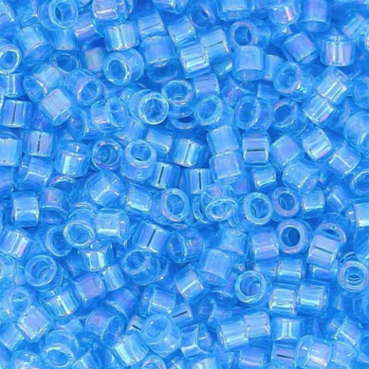 DB1249 Blue Ocean Transparent AB, Size 11/0 Miyuki Delica Beads, 5.2g approx.