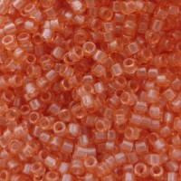 DB1302 Peach Transparent Dyed, Size 11/0 Miyuki Delica Beads, 5.2g approx.