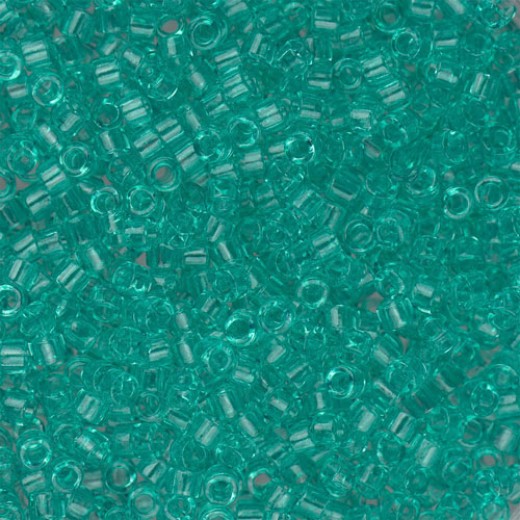 DB1304 Dark Green Mint Transparent Dyed, Size 11/0 Miyuki Delica Beads, 5.2g approx.