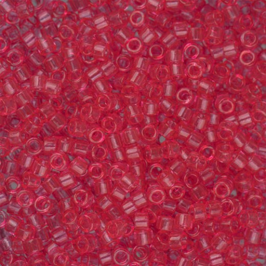 DB1308 Pink Bubble Gum Transparent Dyed, Size 11/0 Miyuki Delica Beads, 50g approx.