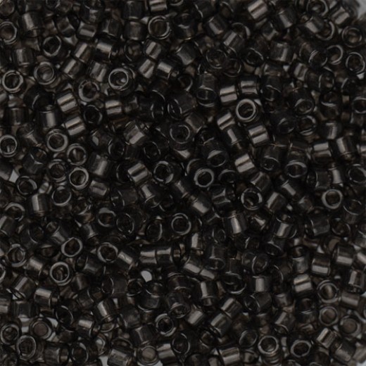 DB1319 Dark Grey Charcoal Transparent Dyed, Size 11/0 Miyuki Delica Beads, 5.2g approx.