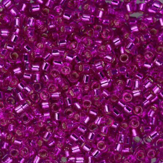 DB1340 Fuchsia Silver Lined-Dyed, Size 11/0 Miyuki Delica Beads, 50gm bag